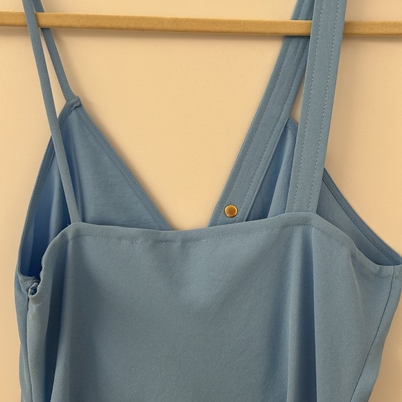 SANDRO Ruched midi dress - light blue - Picture 6 of 10